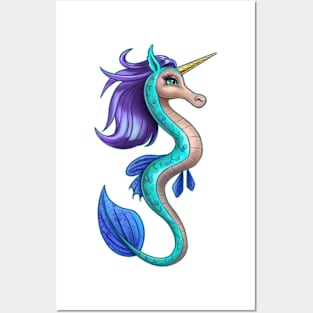 Seahorse Unicorn Posters and Art